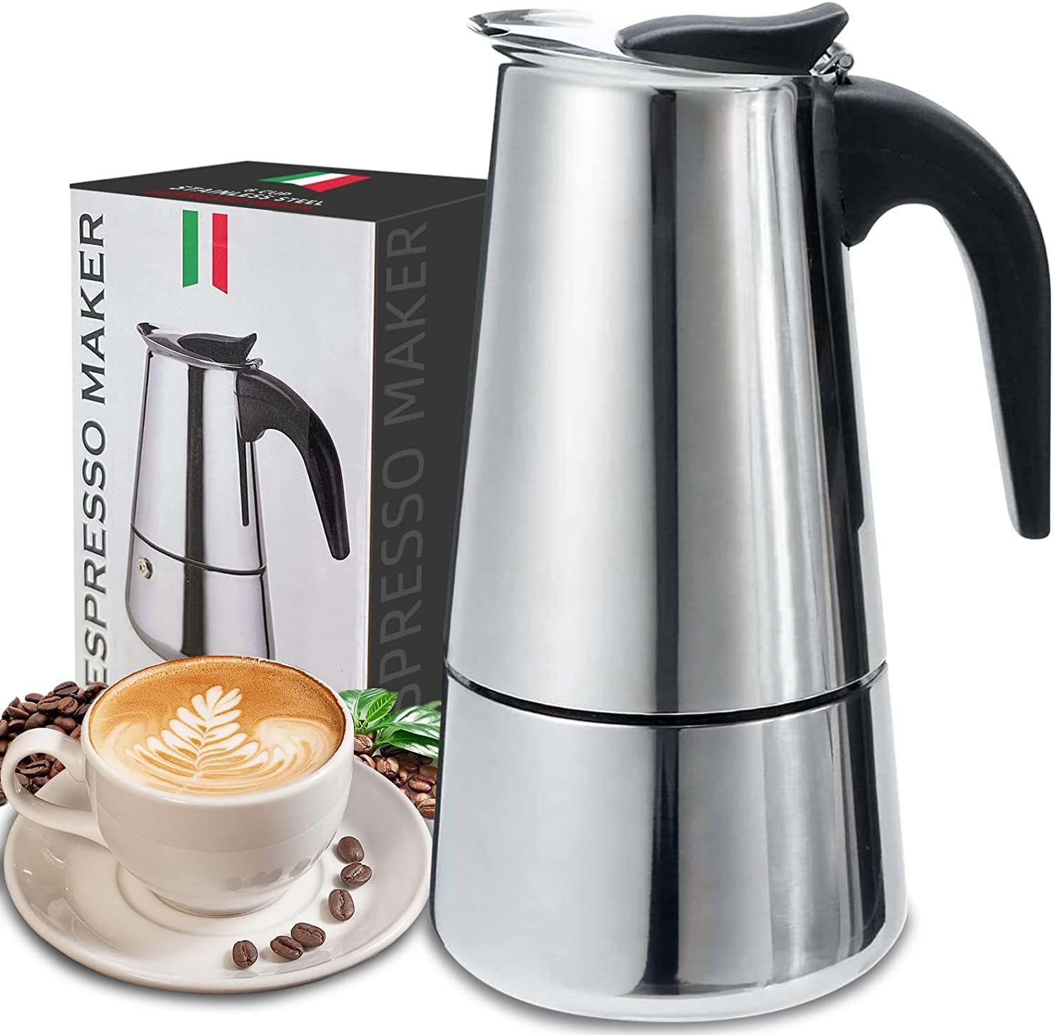 Coffee Equipment Set - 모카 포트 카페 머신, 에스프레소 컵