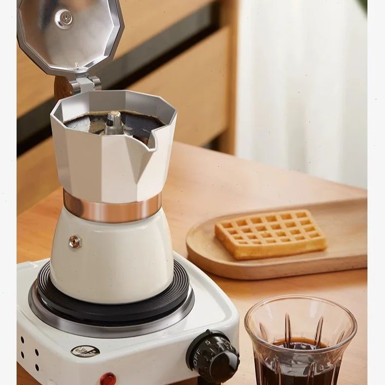 Coffee Equipment Set - 둥근 바닥 모카포트 싱글 밸브 소형
