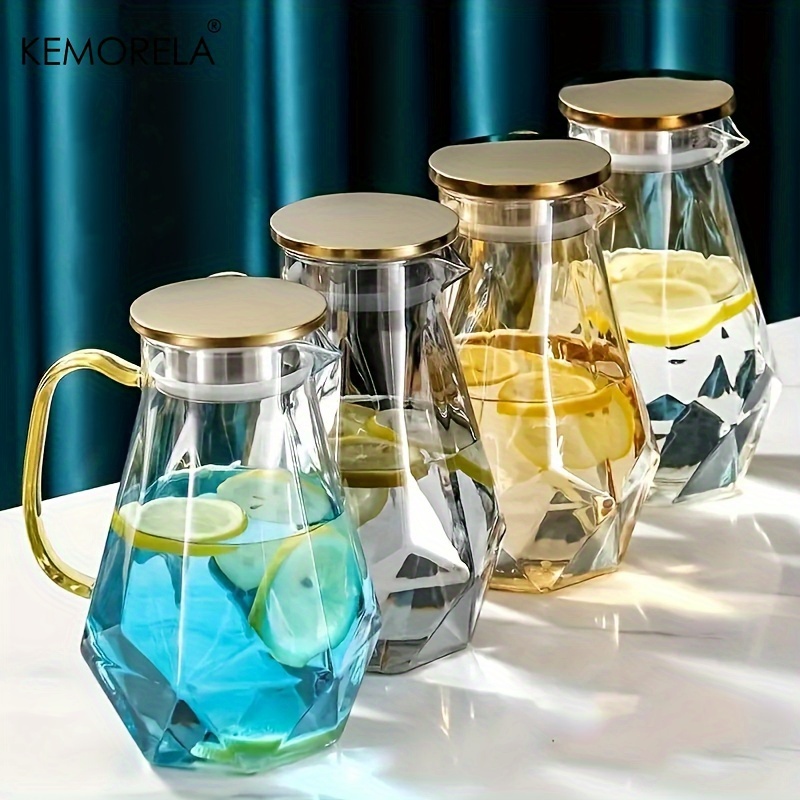 1PCS 다이아몬드 질감 유리 주전자 세트 뜨거운 냉수 - Coffee Equipment Home 리뷰 및 가격