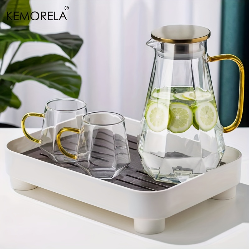 1PCS 다이아몬드 질감 유리 주전자 세트 뜨거운 냉수 - Coffee Equipment Home 리뷰 및 가격