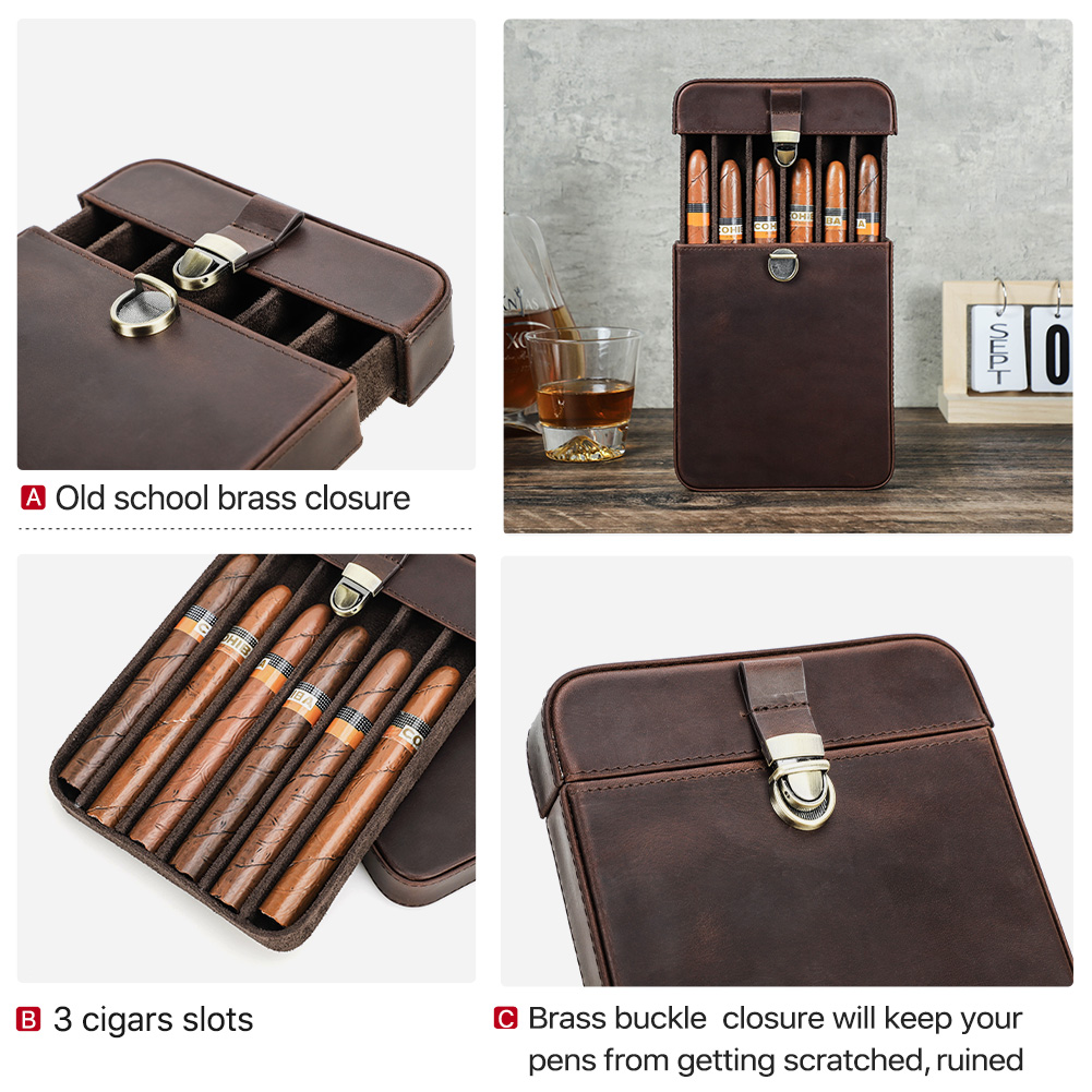 럭셔리 정품 가죽 휴대용 시가 케이스 홀스터 여행 휴미 - Coffee Equipment Travel Bag 리뷰 및 가격
