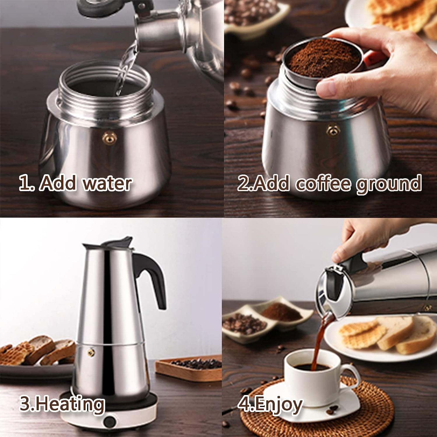 모카 포트 카페 머신, 에스프레소 컵 커피 메이커, 라 - Coffee Equipment Set 리뷰 및 가격