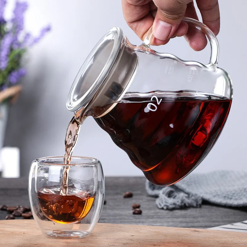 뚜껑이 있는 핸드 브루 커피 물병, 구름 모양 투명 유 - Coffee Equipment Set 리뷰 및 가격