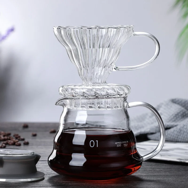뚜껑이 있는 핸드 브루 커피 물병, 구름 모양 투명 유 - Coffee Equipment Set 리뷰 및 가격
