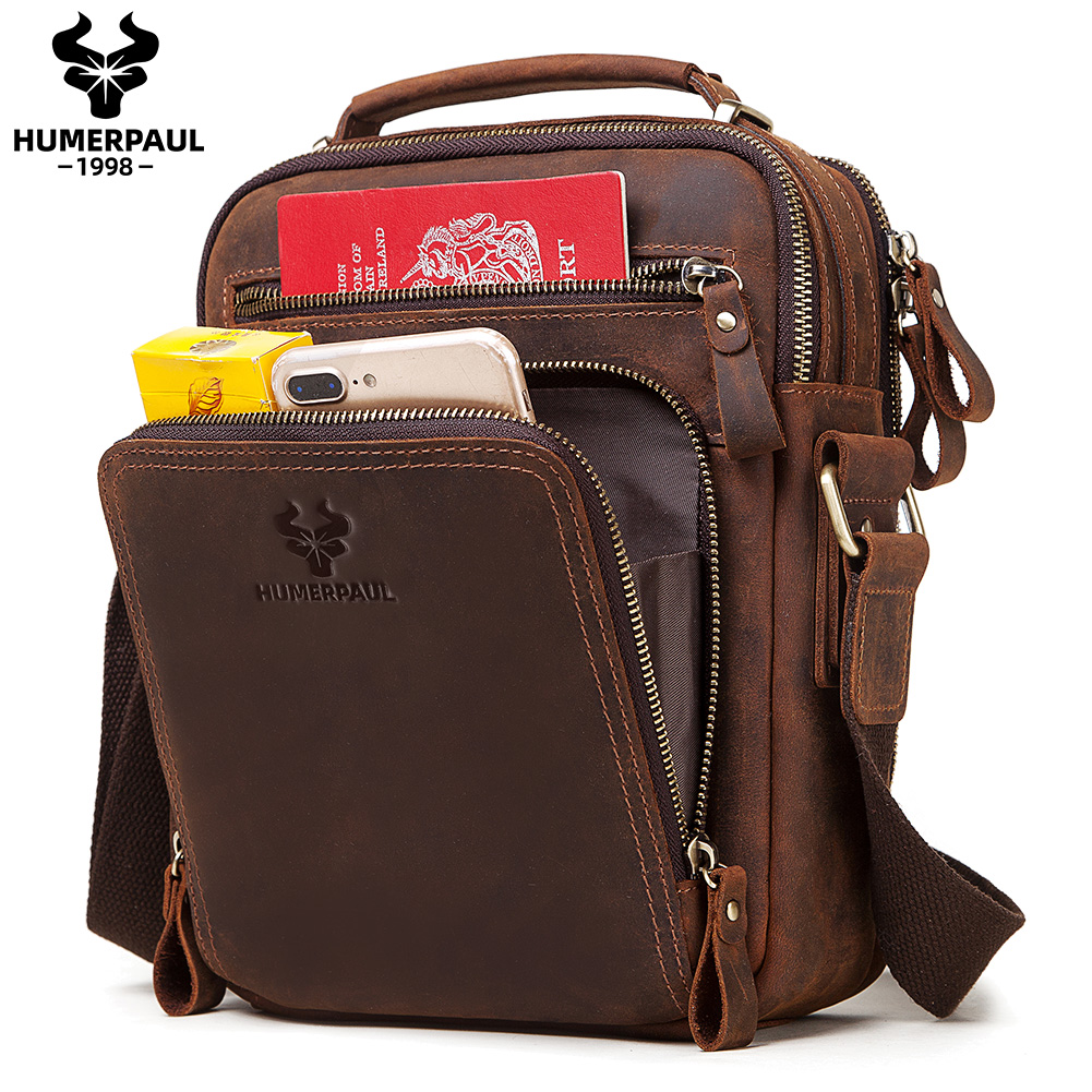 HUMERPAUL 정품 가죽 남성용 숄더 백 빈티지 크 - Coffee Equipment Travel Bag 리뷰 및 가격