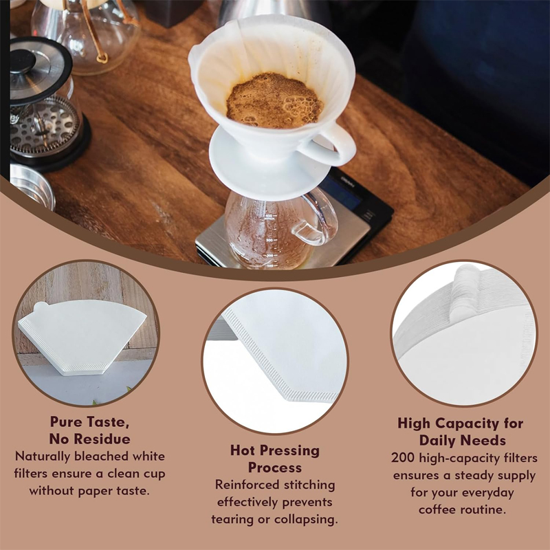 50/100 조각 커피 필터 종이 천연 나무 커피 필터 - Coffee Equipment Cleaner 리뷰 및 가격