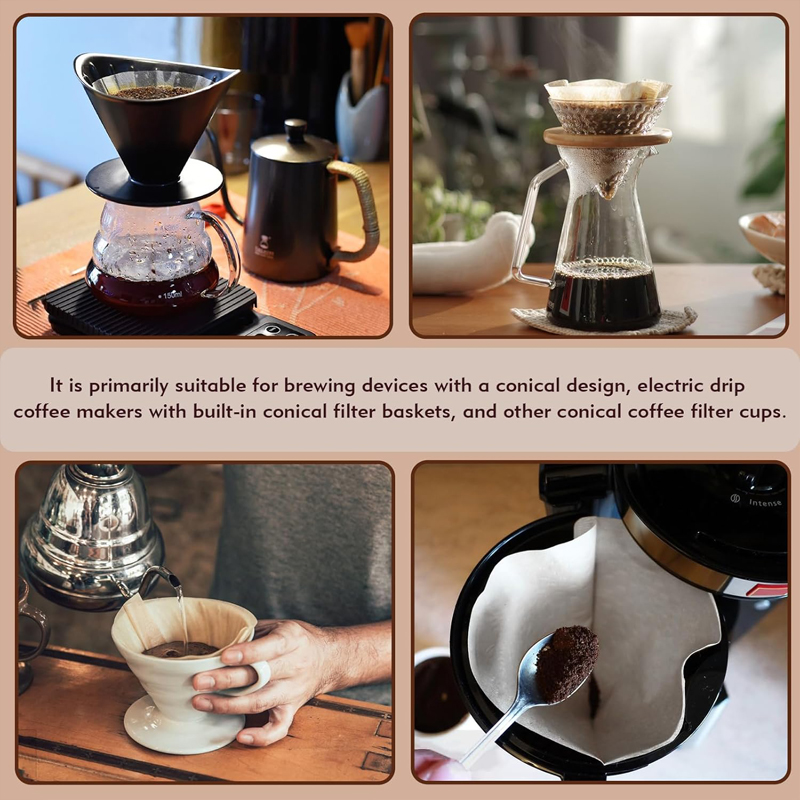 50/100 조각 커피 필터 종이 천연 나무 커피 필터 - Coffee Equipment Cleaner 리뷰 및 가격